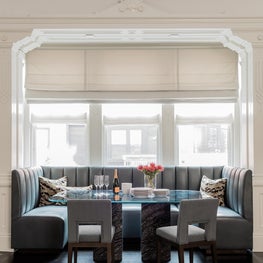 Beacon Hill Custom Banquette and Christian Liaigre Chairs 