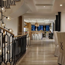 Open kitchen viewed from dining room