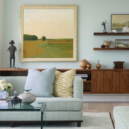 Living room detail in Sag Harbor Waterfront 