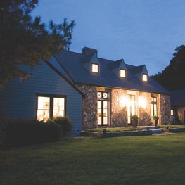 Exterior Facade at Night at Luxe Barn, Falmouth