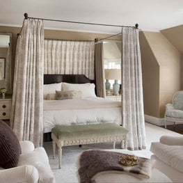 Serene Master Bedroom with Canopy Bed and Swedish Furniture