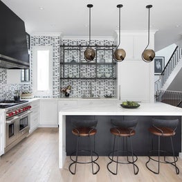16th Avenue Residence, Kitchen with custom iron and glass cabinets