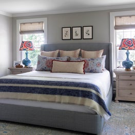 Red and Blue Master Bedroom 