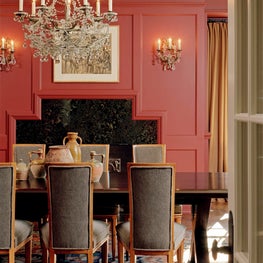 Paris Flea market chandelier and chairs, at a Christian Liagre  table