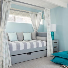 San Diego Beach Cottage Kids bedroom with a custom canopy bed