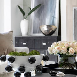 Portfolio: Kelly Wearstler decor in a modern family room, designed by Laura U.