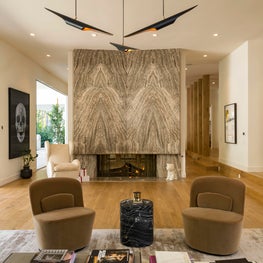 Book-Matched Marble Fireplace - Trousdale Estates 