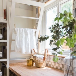 Custom Laundry Room Detail with Fold-Out Drying Rack