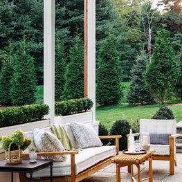 Outdoor terrace with traditional outdoor furniture