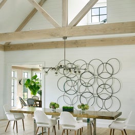 Dining Room, Vaulted Ceiling and Cerused Beams
