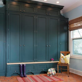 Mudroom Storage Cabinets in Dark Teal Finish