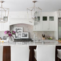 Kitchen with Polished Nickel Lanterns
