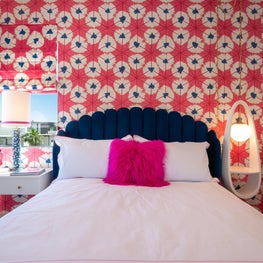 Pink Palm Springs Guest Bedroom