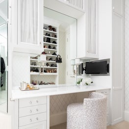 The perfect master closet makeup vanity. 
