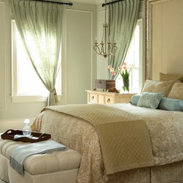 Marietta Residence Master Bedroom with custom headboard and trim panel molding