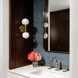 Portfolio: Handsome guest bathroom vanity with sconces
