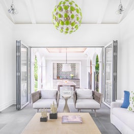 Indoor Outdoor, Neutral Upholstery, Fabulous Light, Stacking Doors, Mexican Tile