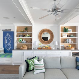 Family room with custom built-ins