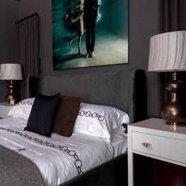 Frette's Italian linens are elegant and timeless. We are so in love with how perfect they look in the Mountain Lane primary bedroom!