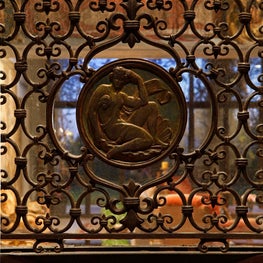 beverly hills residence detail exterior front fabricated of steel with antique railing insert