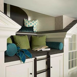 Historic Chestnut Hill Media Room Reading Nook with Bunk