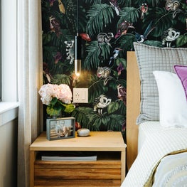 Brooklyn Bedroom with Funky Wallpaper 