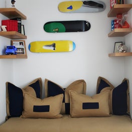 This Children's room gets a specialty nook with custom TRW bedding.