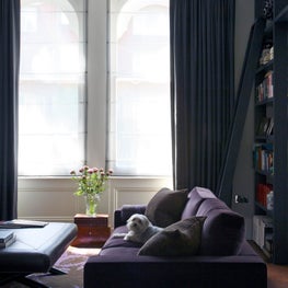 Media/ TV room with bespoke joinery, textures in soft furnishings 