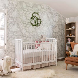 Sweet Nursery with Woodland Toile and Pink Accents