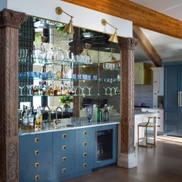 Blue Built-In Bar