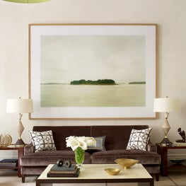 NYC Apartment Living Room, Show House, Green and Brown 