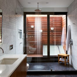 Union Square Penthouse, Master Bathroom with Private Outdoor Space