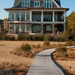 Kiawah Oceanfront Shingle Style Rear Elevation with Loggia and Boardwalk