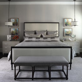 Buckhead Residence Master Bedroom with Hanging Lights