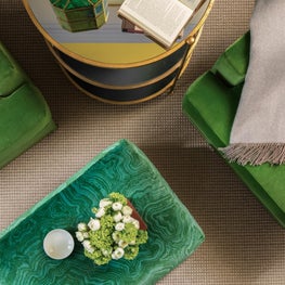 Velvet Green Chairs with Velvet Turquoise Green Ottoman