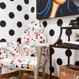 Living Room corner vignette - Pop art and funky patterns.