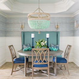 Coastal chic breakfast nook with stunning texture