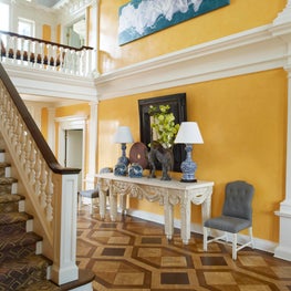 Yellow Venetian Plaster  Entry Hall.