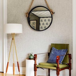 Guest Bedroom sitting area with mid century elements