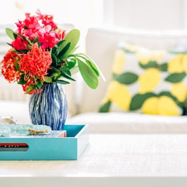 Living Room Coffee Table Detail in Anna Maria, Florida Beach House 