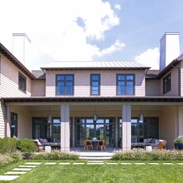 Bridgehampton Residence, Rear Facade and Patio