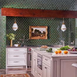 Green Tiled Kitchen