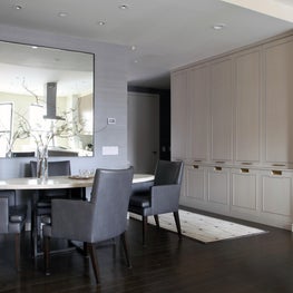 Tribeca Contemporary: Dining Alcove with Custom Built In Cabinetry