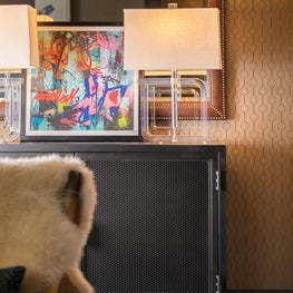 Television console for penthouse apartment