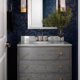 Powder Bath with Wallpaper