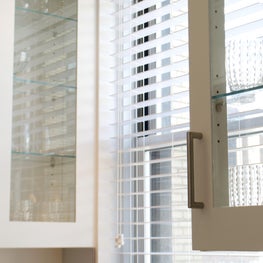 Prewar White Galley Kitchen with Custom Cabinetry 