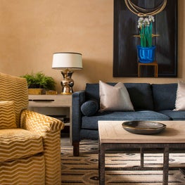 This fun piece of art pulls the colors of the room together perfectly