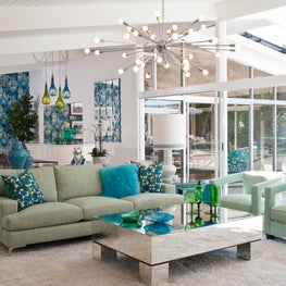 Mid Century Living Room with Grand Piano