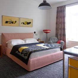 Central Park Apartment, Modern Bedroom with Playful Furnishings