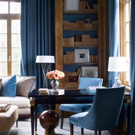 Chic deep blue library